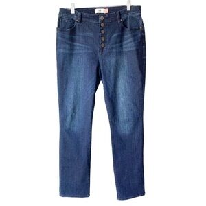 Cabi Button Fly Straight Jeans Size 12 Blue Denim Size 12 High Rise